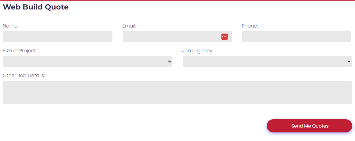 Submit a website quote 